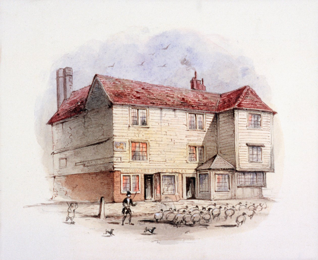 Islington Green، London، c1840 بواسطة فريدريك نابليون شيبرد