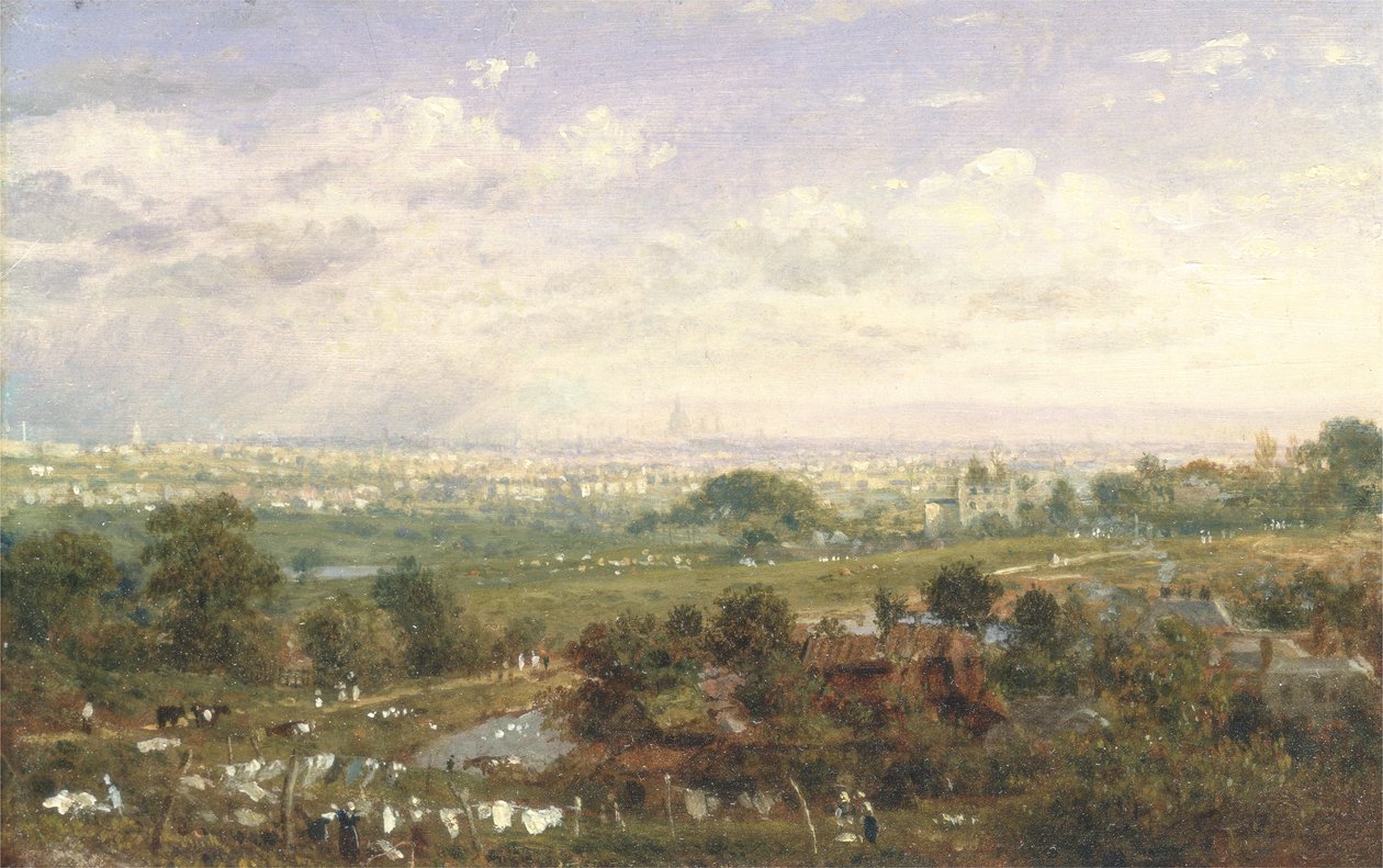 لندن من Islington Hill ، 1820-30 بواسطة فريدريك ناش