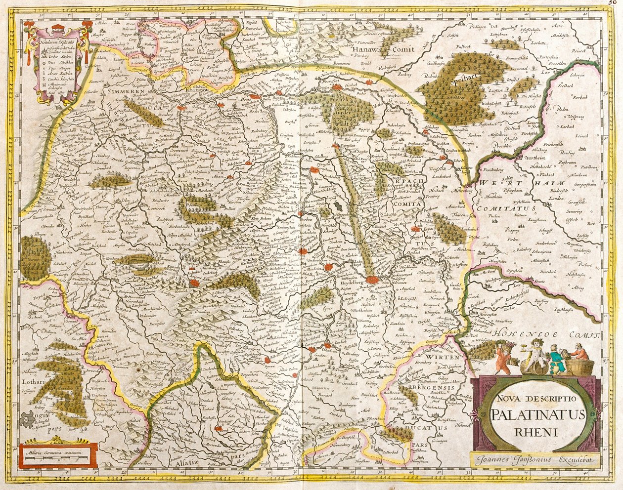 خريطة Palatinate Rhenan (ألمانيا) (حفر بواسطة فريدريك دي ويت
