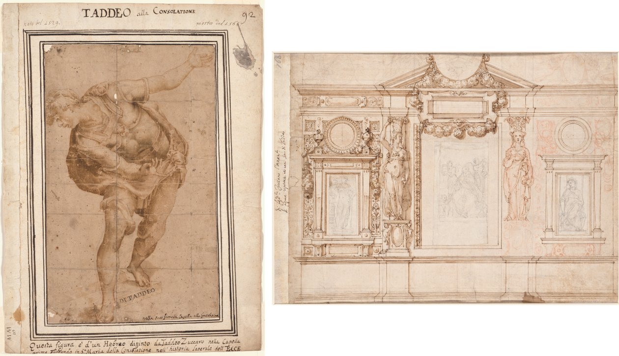 Un Hebreo، from Christ Shown to the People (ظهر) ؛ تصميم لتزيين الحائط برسومات مُلصقة بعد رافائيل (ظهر) بواسطة فريدريكو زوكارو