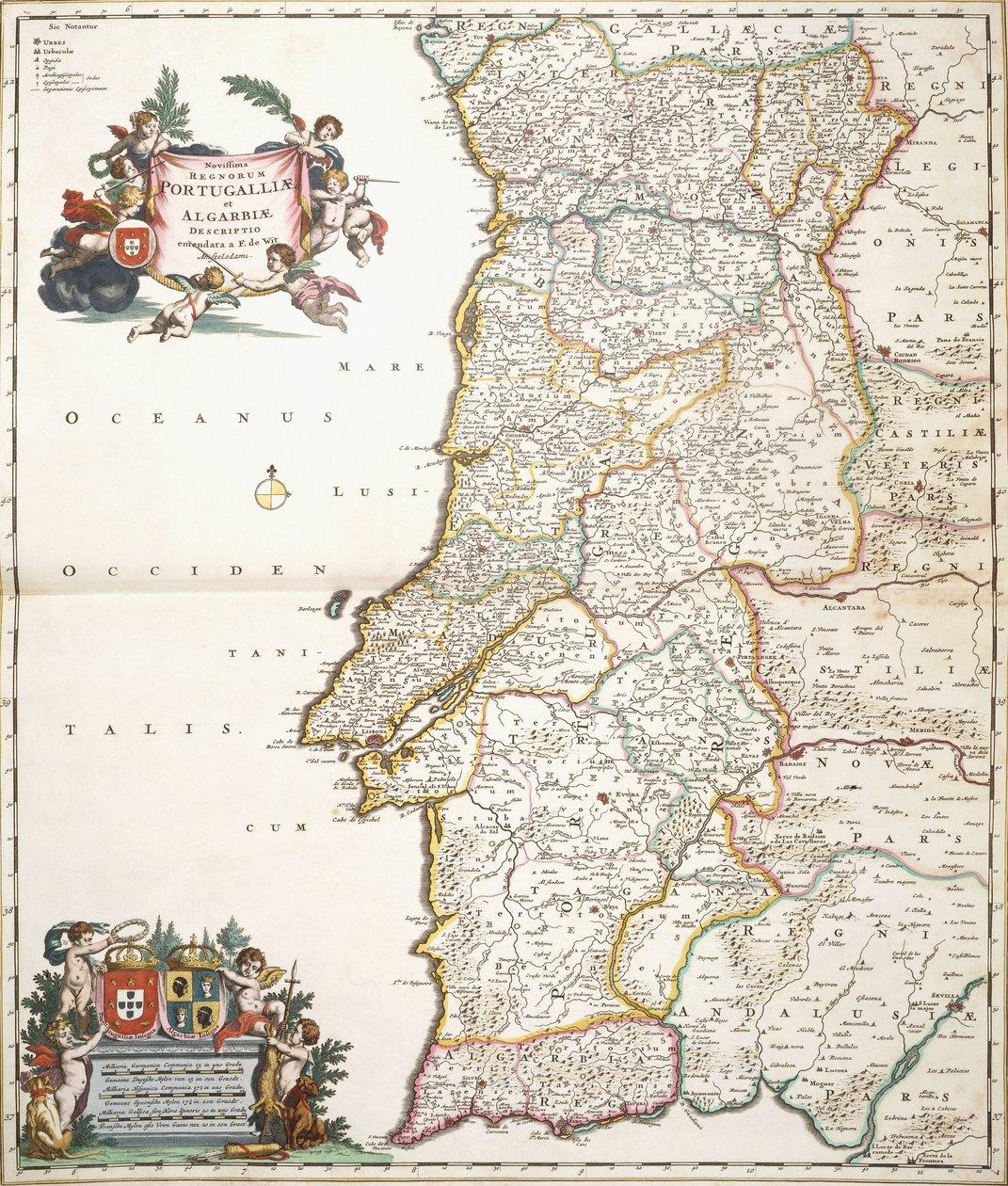 خريطة توضح البرتغال ، ج .1680 بواسطة فريدريك دي فيت