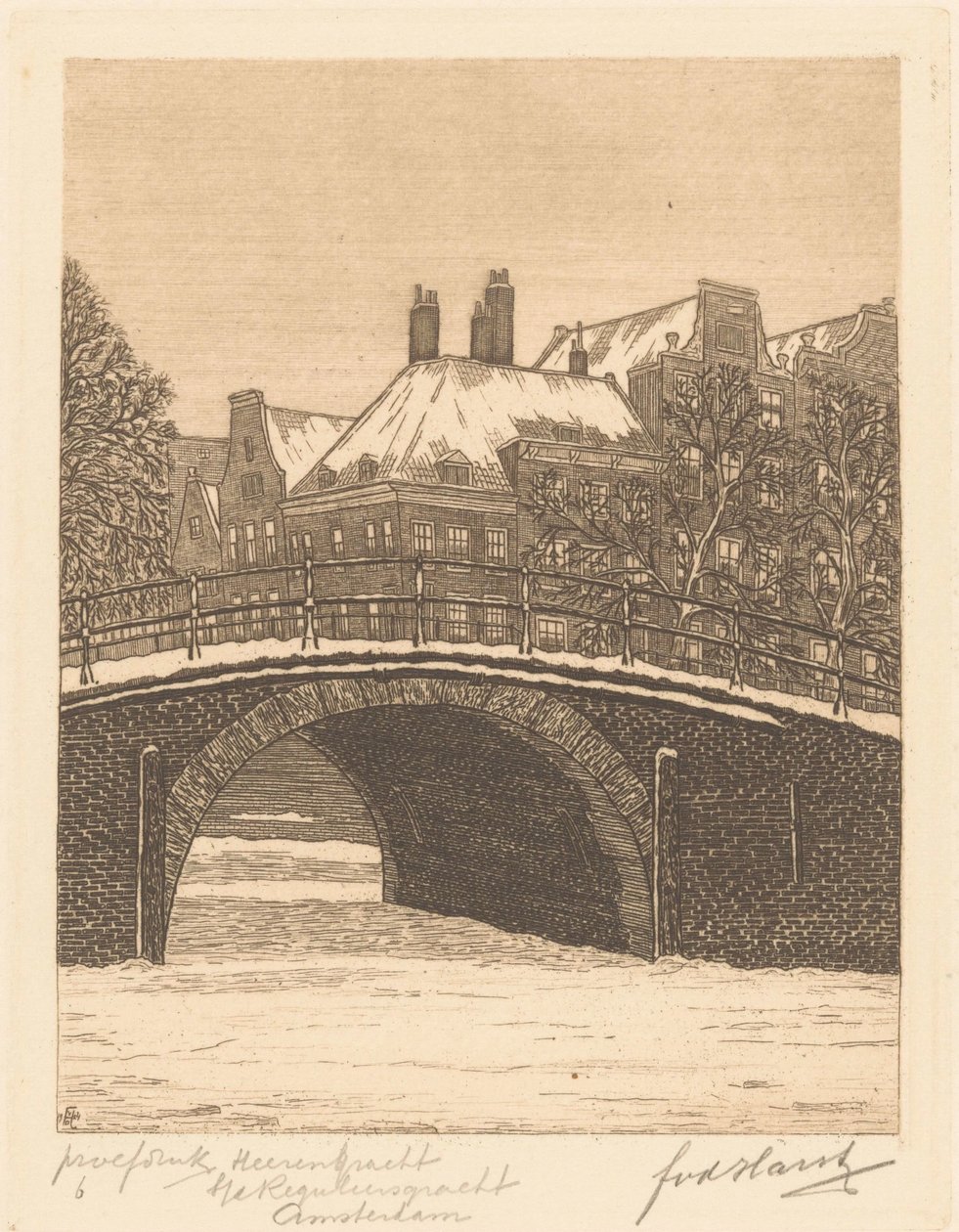 Heerengracht في Reguliersgracht ، أمستردام (العنوان الأصلي على الكائن) بواسطة فريدريك فان دير هارست (توقيع الفنان)