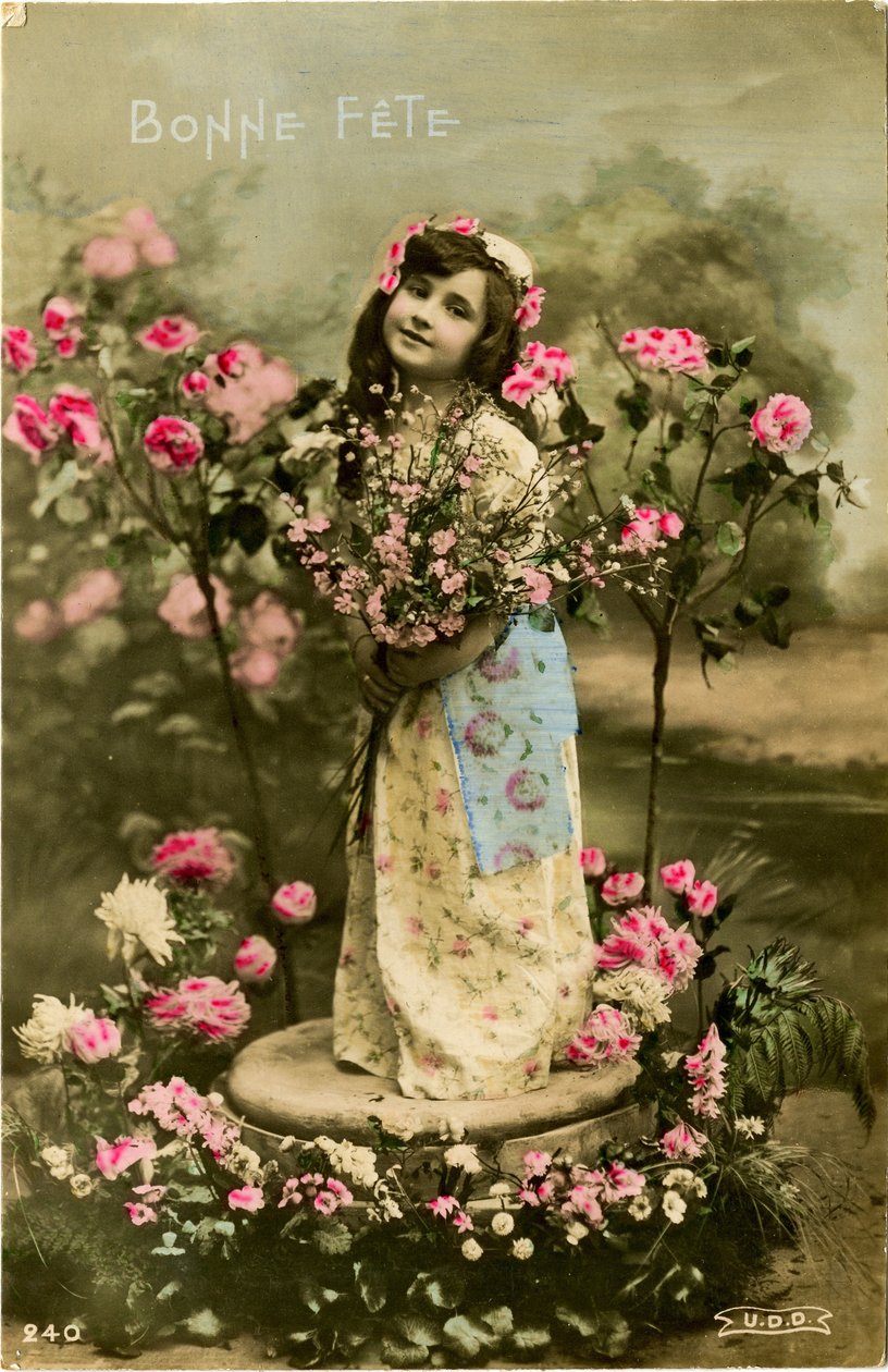 بطاقة عيد ميلاد سعيد ، 1907 (صورة ملونة ملونة) بواسطة مصور فرنسي
