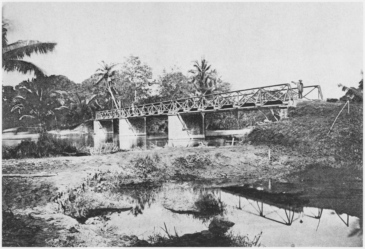 جسر فوق نهر راش لانج ، منطقة سايجون ، 1885 بواسطة مصور فرنسي