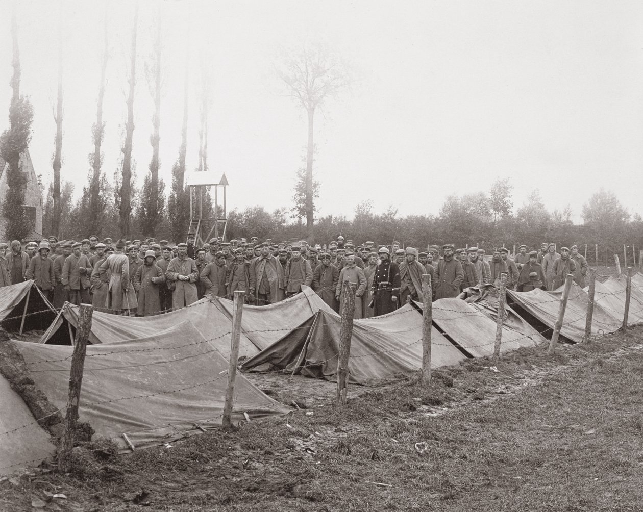 السجناء الألمان في Reigersvliet على الجبهة البلجيكية ، 6 مارس 1918 بواسطة مصور فرنسي