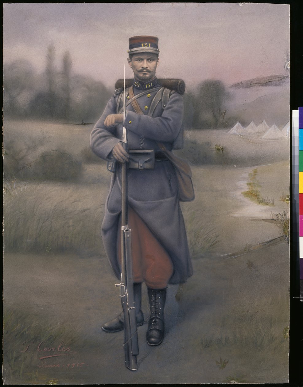مشاة فوج المشاة 151 ، 1915 (صورة ملونة) بواسطة مصور فرنسي