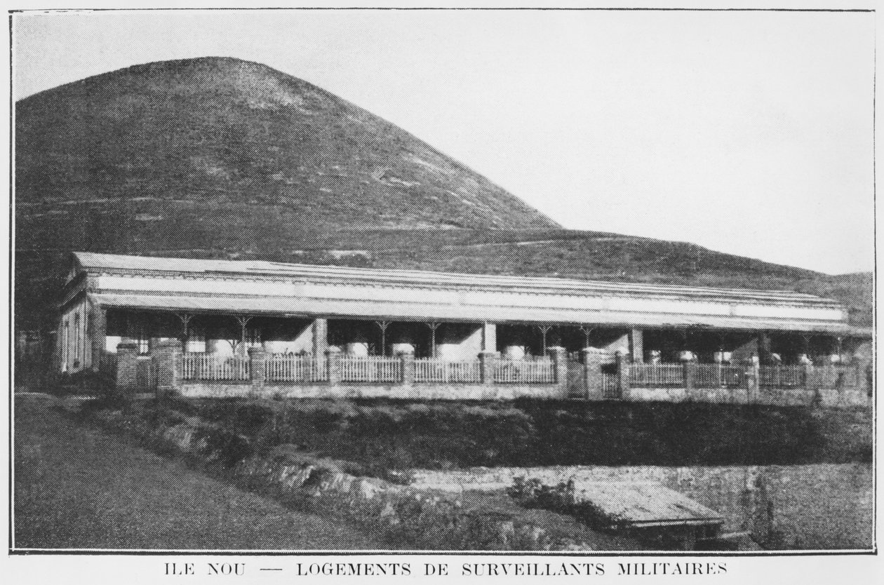 كاليدونيا الجديدة ، جزيرة نو ، إسكان الحراس العسكريين ، من لا ديبيش كولونيال ، 1903 بواسطة مصور فرنسي