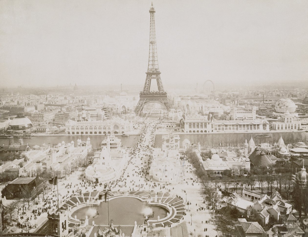 بانوراما Jardins du Trocadero و Champ-de-Mars ، باريس ، c.1900 بواسطة مصور فرنسي