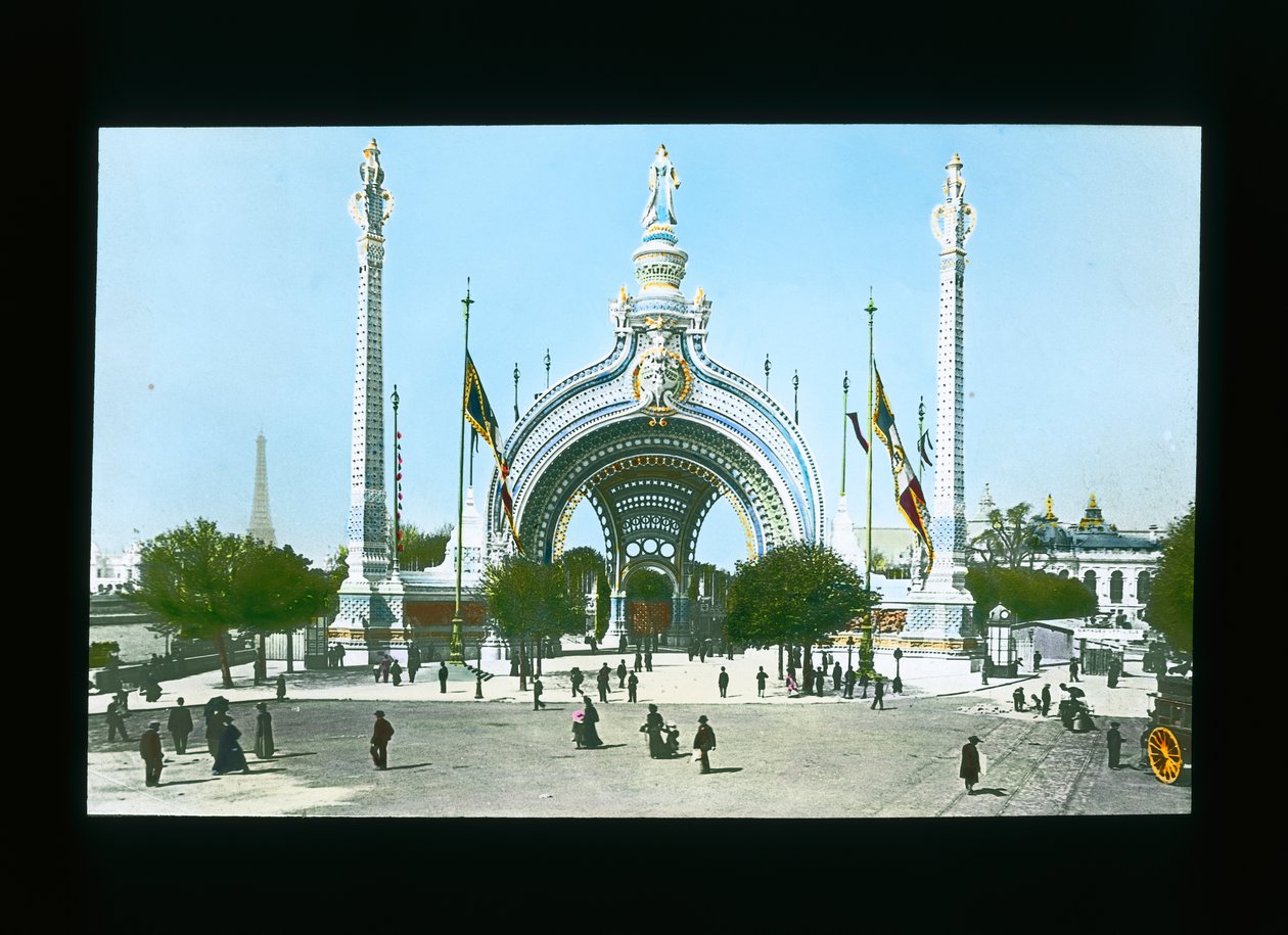 معرض باريس: بوابة مدخل الرجل ، باريس ، فرنسا ، 1900 (شريحة الفانوس) بواسطة مصور فرنسي