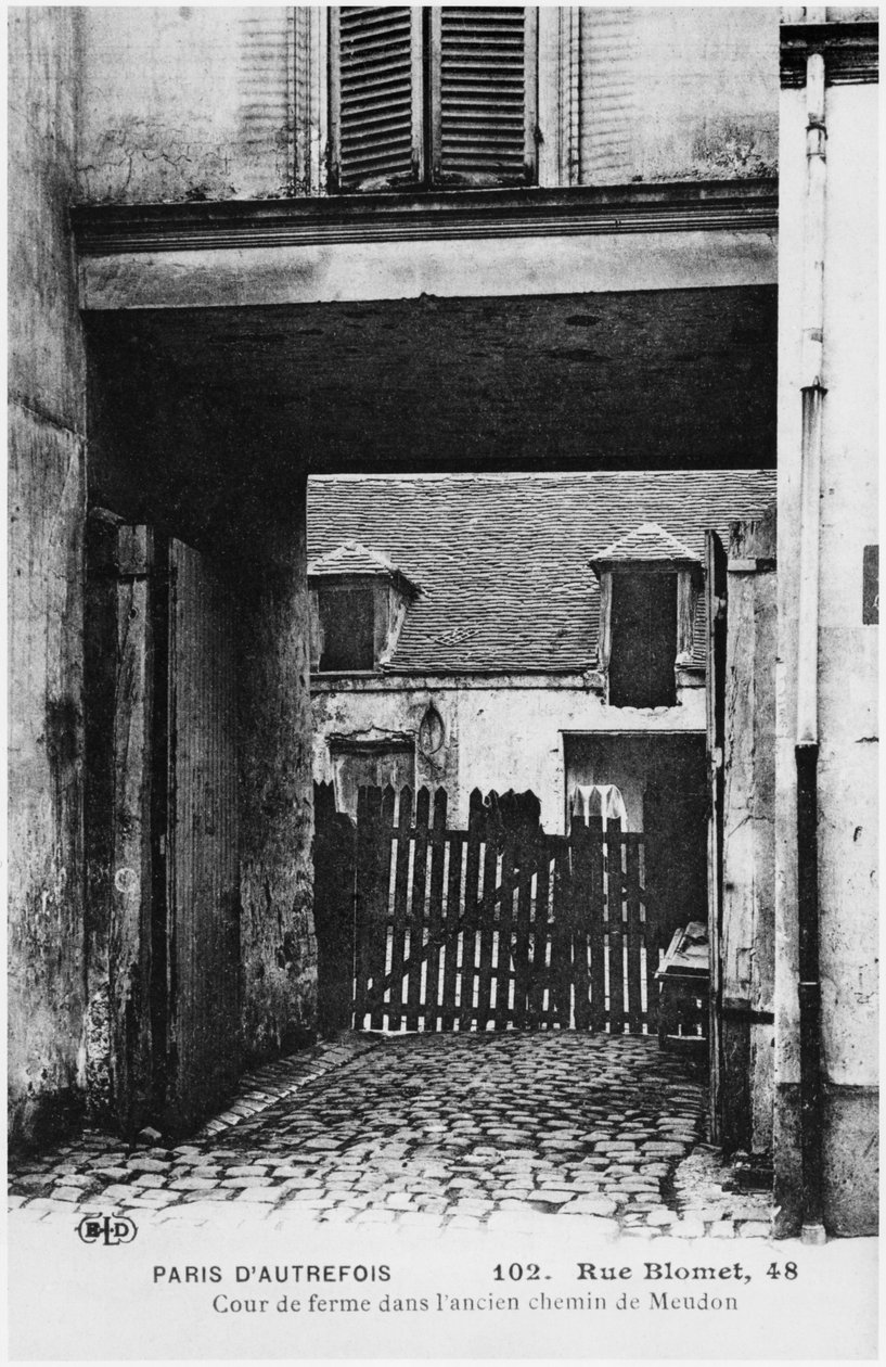 بطاقة بريدية تصور Rue Blomet ، باريس ، c.1900 بواسطة مصور فرنسي