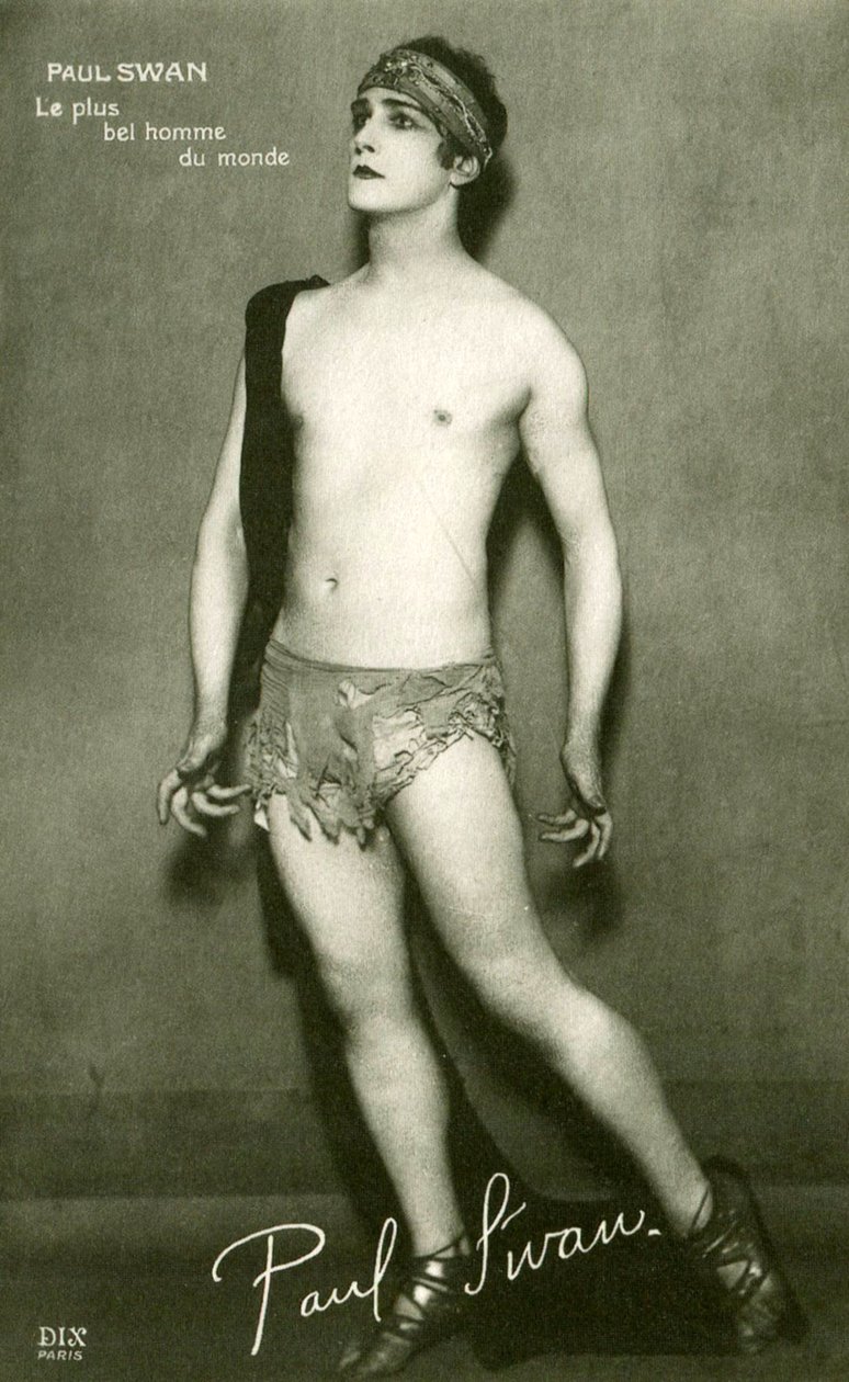 بطاقة بريدية لبول سوان (1883-1972) ، أجمل رجل في العالم ، حوالي عام 1918 بواسطة مصور فرنسي