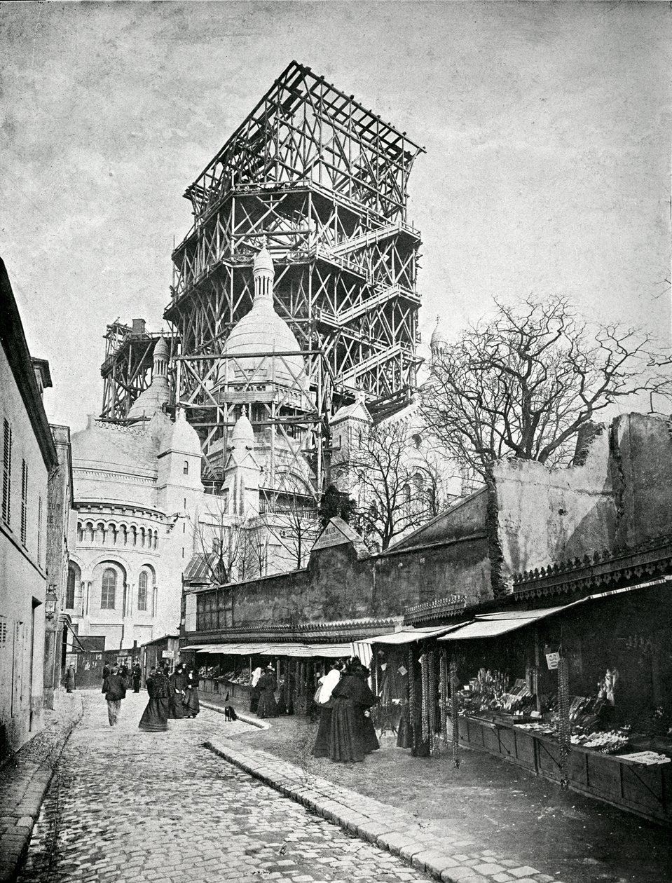 البناء في Sacre Coeur في مونمارتر ، c.1885-90 بواسطة مصور فرنسي
