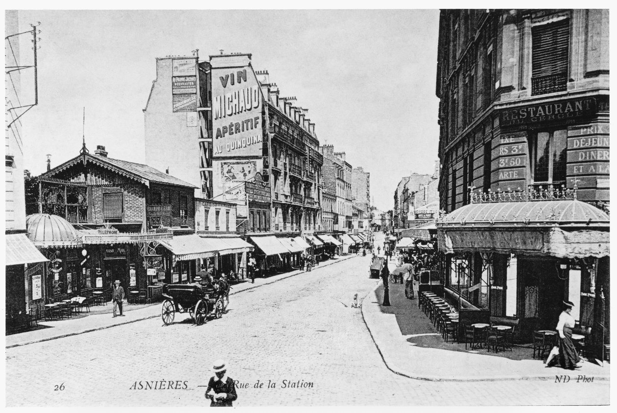 منظر لأسنيريس ، شارع رو دي لا ، c.1900 بواسطة مصور فرنسي