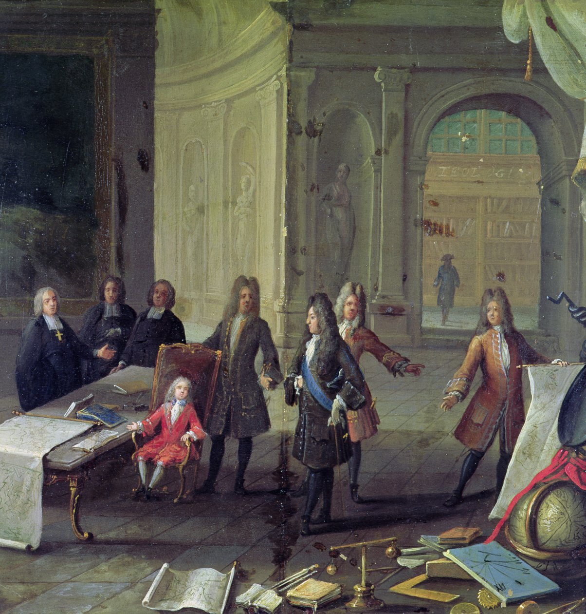 درس يُعطى إلى Young Louis XV (1710-1774) (انظر أيضًا 177200) بواسطة المدرسة الفرنسية