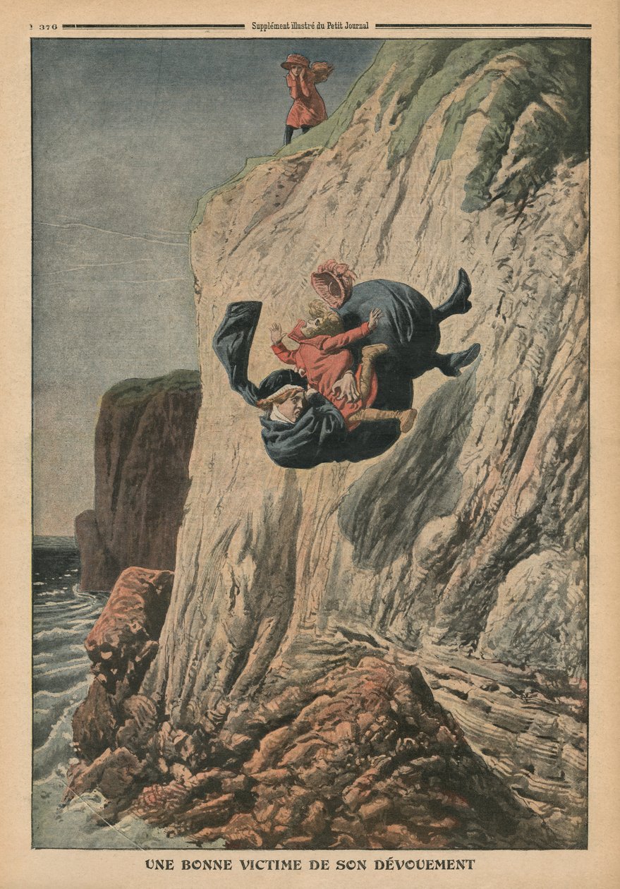 ضحية مربية لتفانيها ، توضيح من `` Le Petit Journal &39;&39; ، ملحق illustre ، 20 نوفمبر 1910 بواسطة المدرسة الفرنسية