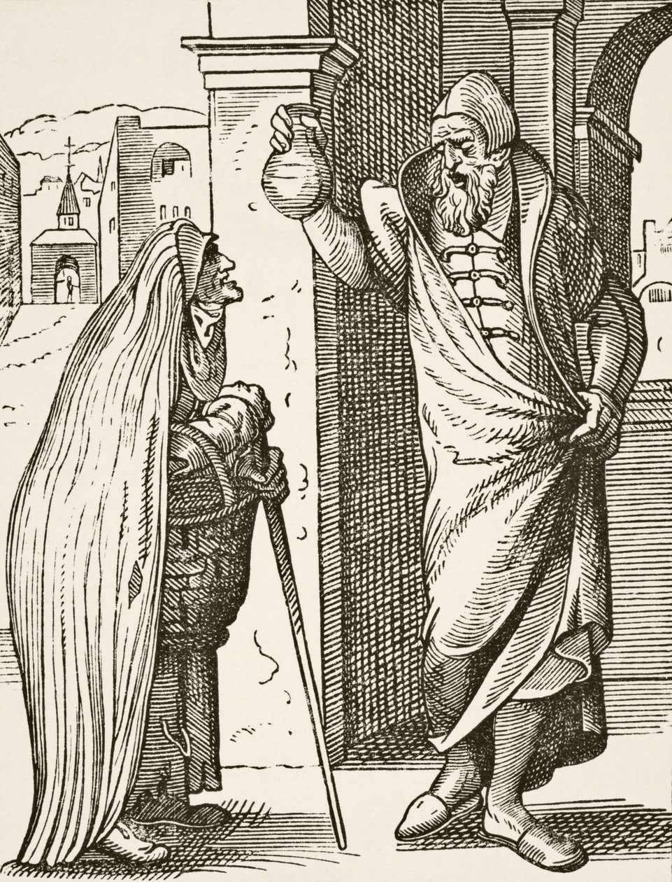 طبيب في القرن السادس عشر ، من "العلوم والأدب في العصور الوسطى" بقلم بول لاكروا (1806-1884) نشر لندن 1878 بواسطة المدرسة الفرنسية