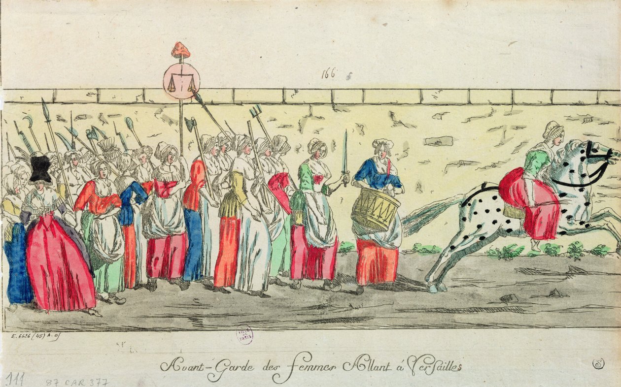 حارس متقدم من النساء المتوجهات إلى فرساي في 5 أكتوبر 1789 بواسطة المدرسة الفرنسية
