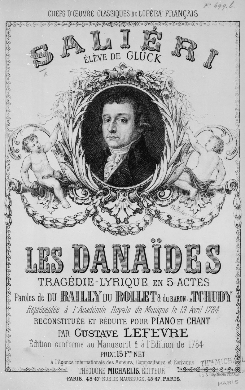 إعلان عن "لي دانايدس" ، 19 أبريل 1784 بواسطة المدرسة الفرنسية