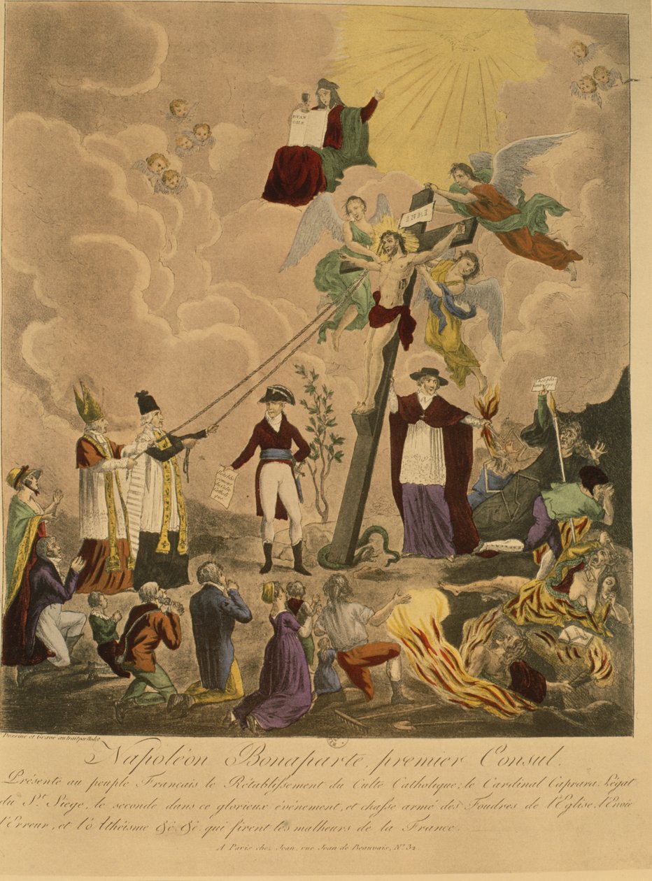 زعم إعادة تأسيس الديانة الكاثوليكية في فرنسا عام 1802 تحت حكم نابليون بونابرت كقنصل أول ، 1802 بواسطة المدرسة الفرنسية