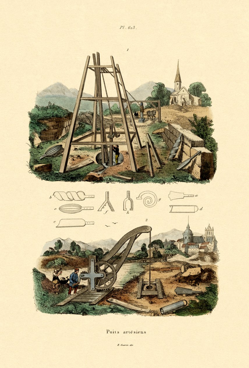 بئر ارتوازي ، 1833-1839 بواسطة المدرسة الفرنسية