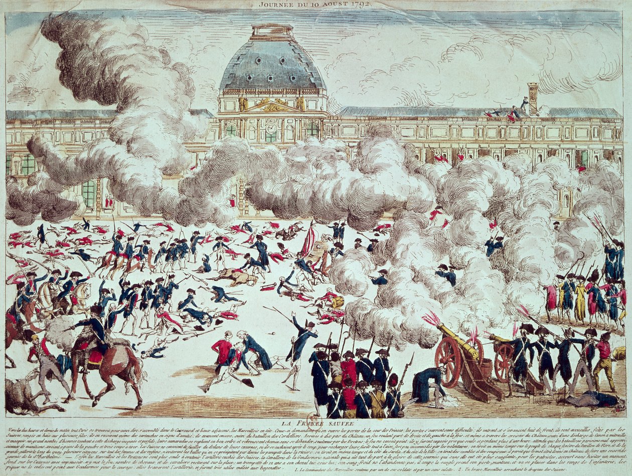 الهجوم على التويلري ، 10 أغسطس 1792 بواسطة المدرسة الفرنسية