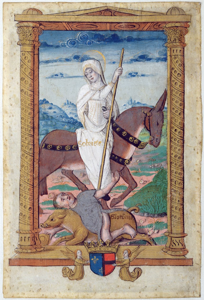 CL 22718E رصانة ضد الشراهة ، من "Rondeaux des Vertus" ، تم إنشاؤها لـ Louise de Savoie بواسطة المدرسة الفرنسية