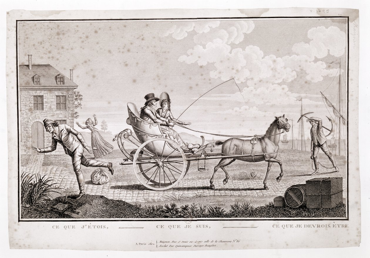 كاريكاتير الثروات الجديدة ، ج 1795 بواسطة المدرسة الفرنسية