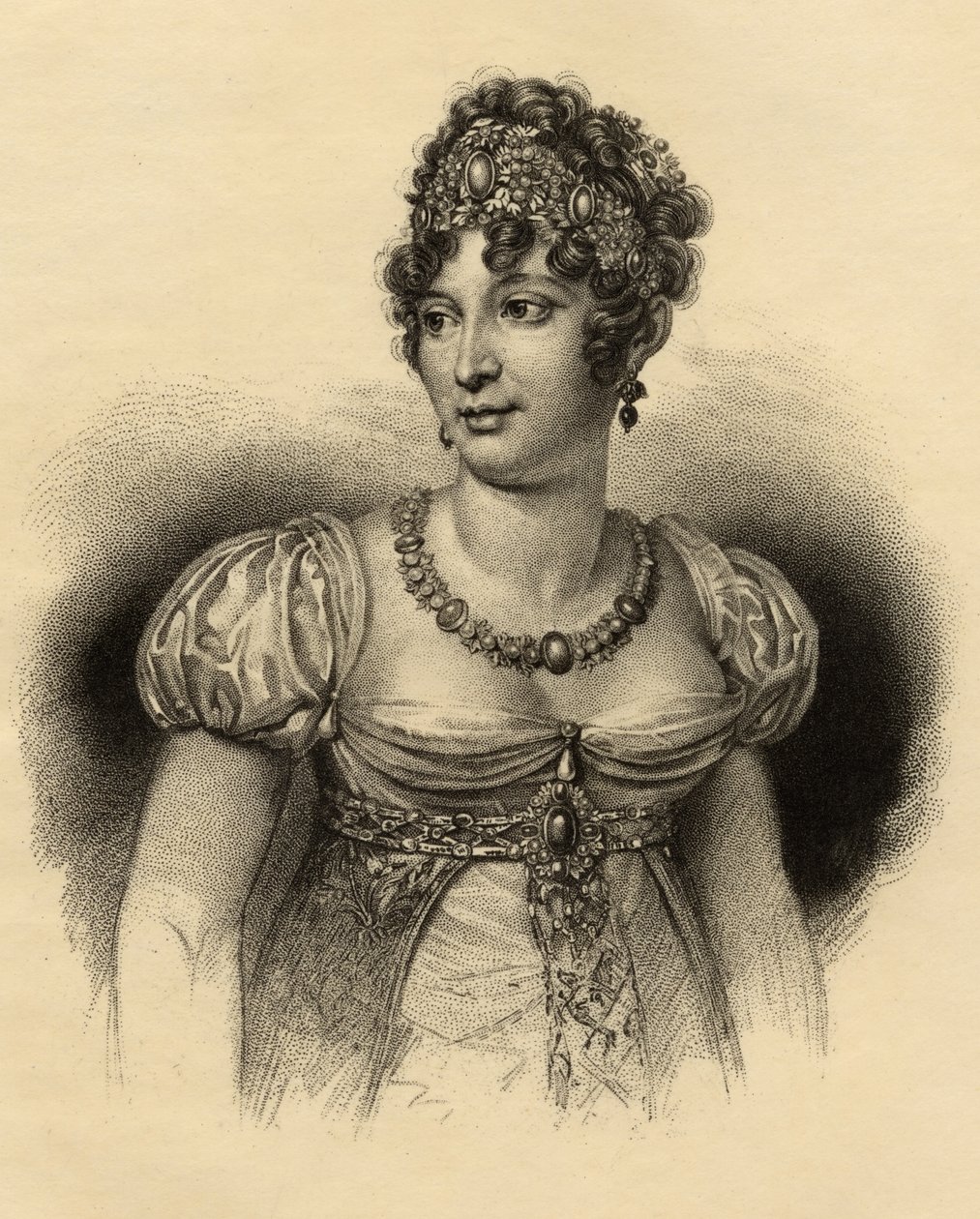 كارولين بونابرت (1782-1839) ملكة نابولي بواسطة المدرسة الفرنسية