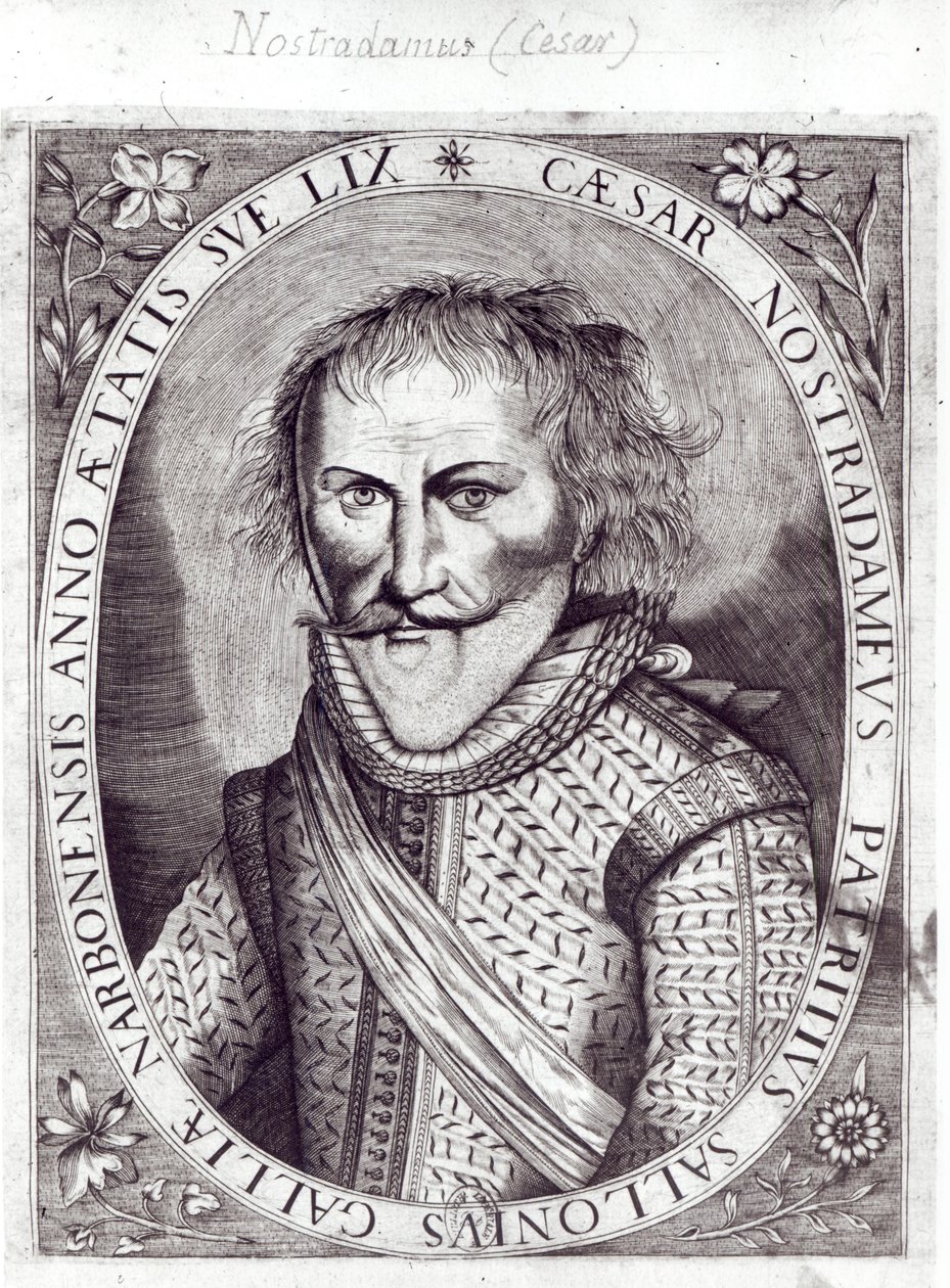 سيزار نوستراداموس (1555-1629) ، 59 عامًا ، ابن ميشيل نوستراداموس ، 1614 بواسطة المدرسة الفرنسية