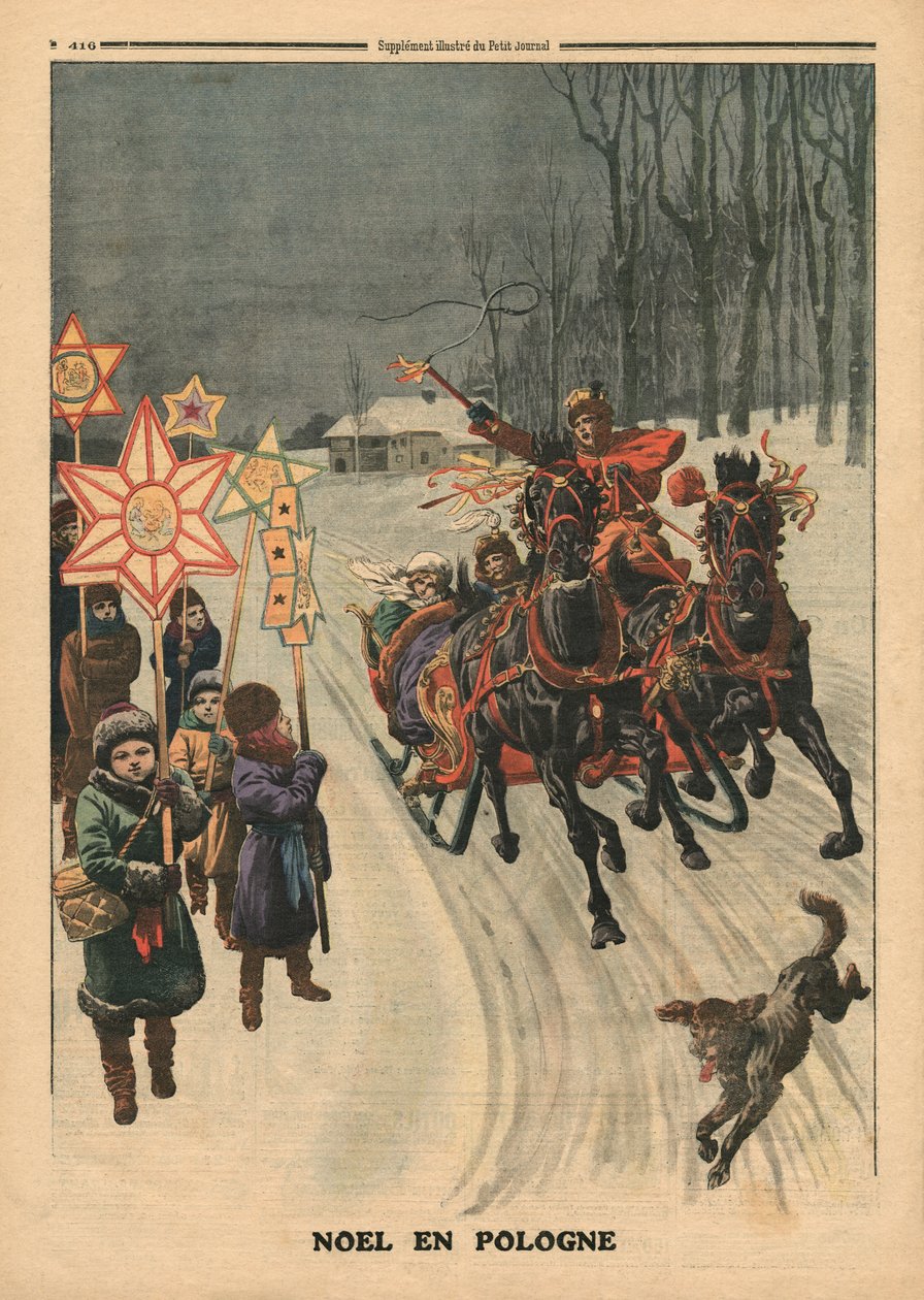 عيد الميلاد في بولندا ، توضيح من `` Le Petit Journal &39;&39; ، ملحق illustre ، 24 ديسمبر 1911 بواسطة المدرسة الفرنسية
