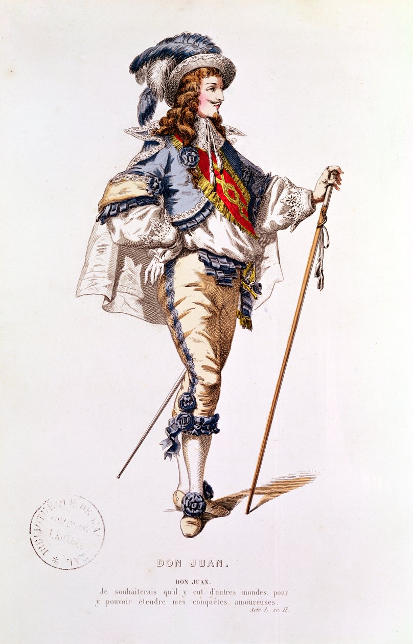 تصميم أزياء لـ &39;Don Juan&39; بواسطة Moliere (1622-73) بواسطة المدرسة الفرنسية