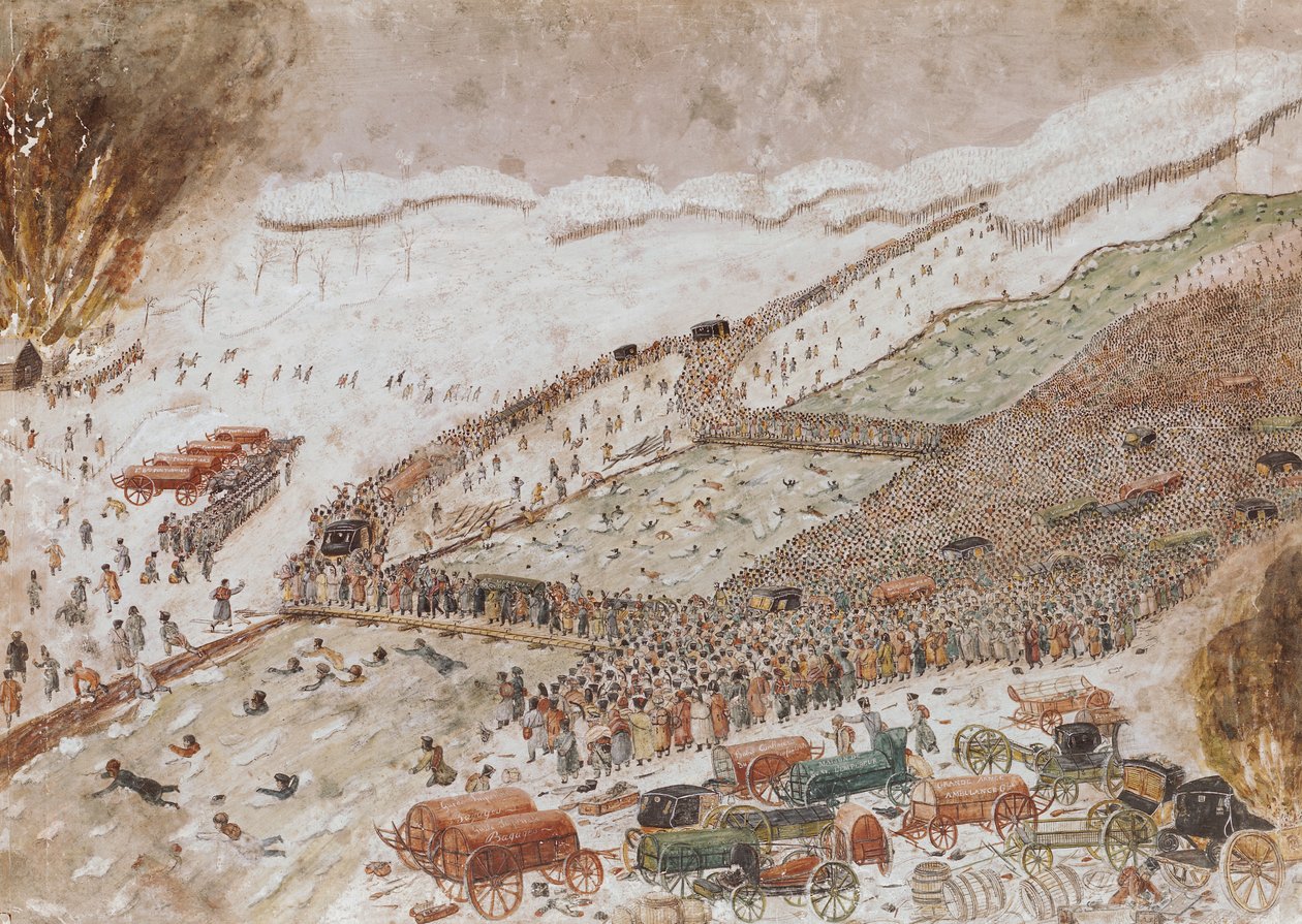 عبور Berezina ، نوفمبر 1812 بواسطة المدرسة الفرنسية