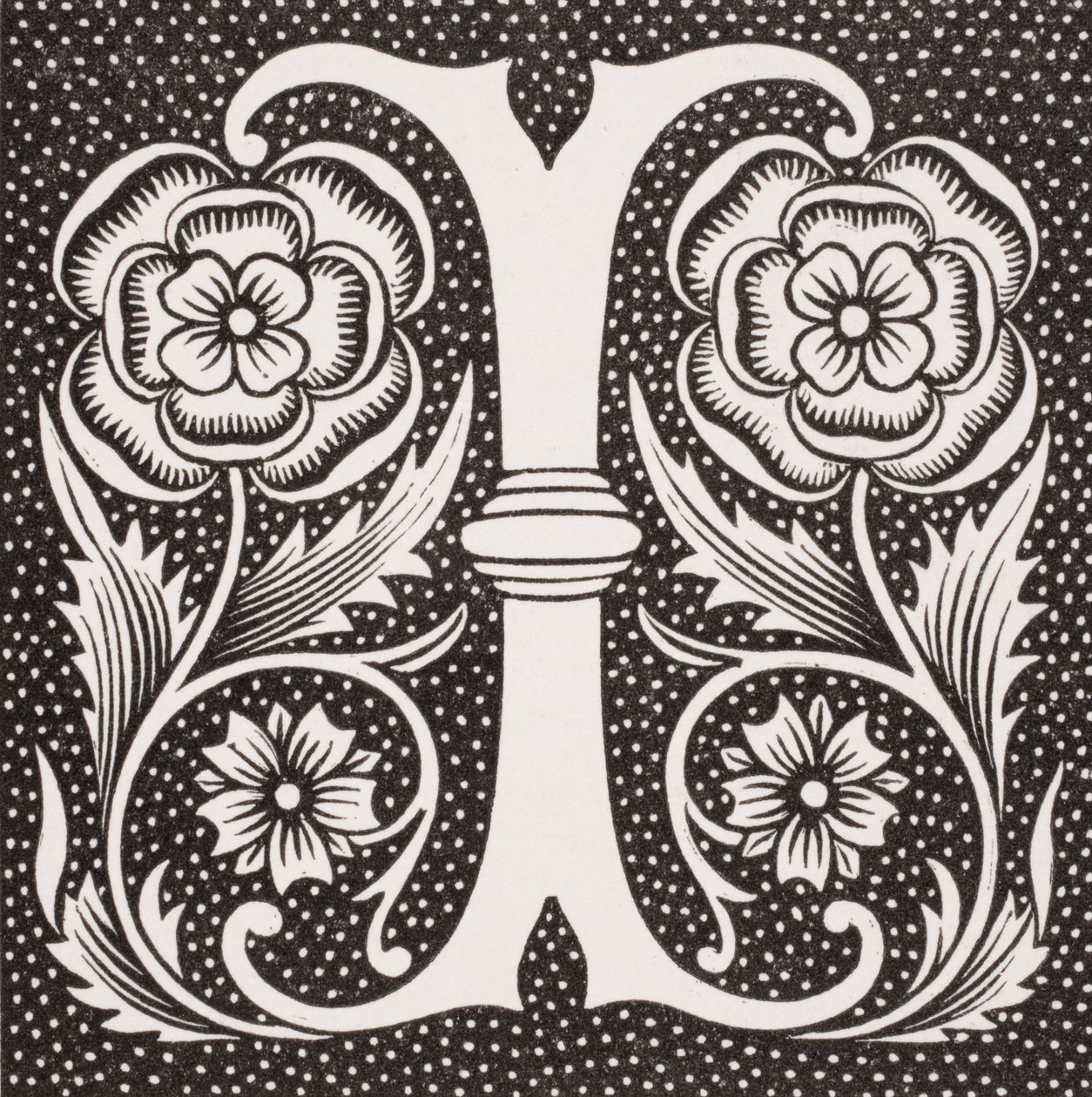 حرف مزخرف "أنا" من "Le Moyen Age et La Renaissance" لبول لاكروا (1806-1884) نشر عام 1847 بواسطة المدرسة الفرنسية