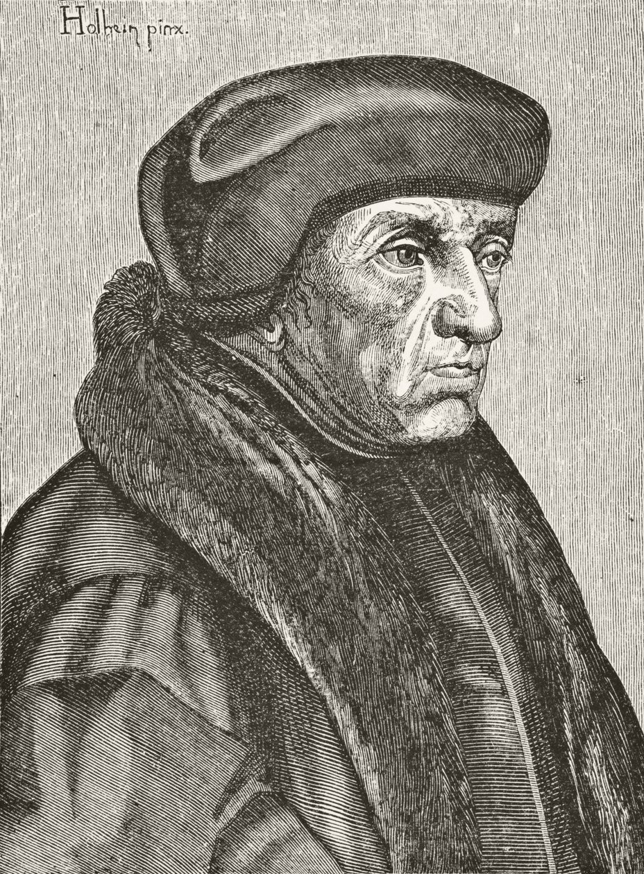 Desiderius Erasmus ، من "العلوم والأدب في العصور الوسطى" بقلم بول لاكروا (1806-1884) نشر لندن 1878 بواسطة المدرسة الفرنسية