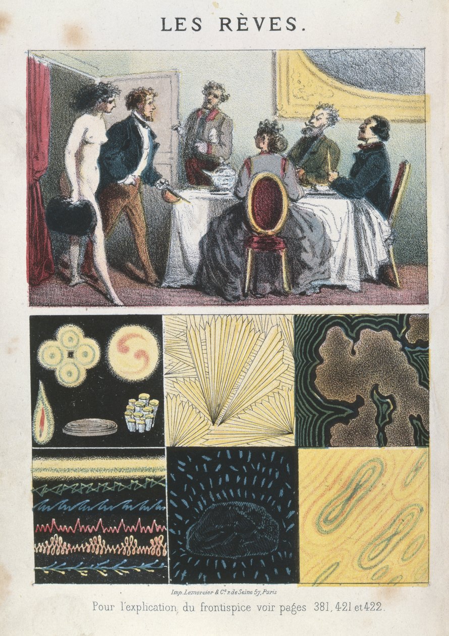 أحلام ، رسم توضيحي من Les Reves et le Moyen de Diriger للماركيز دي هيرفي دي سانت دينيس ، 1867 بواسطة المدرسة الفرنسية