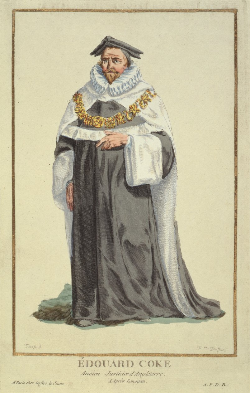 إدوارد كوك (1552-1634) ، منقوش على بيير دوفلوس (1742-1816) ، 1780 (نقش نحاسي) بواسطة المدرسة الفرنسية
