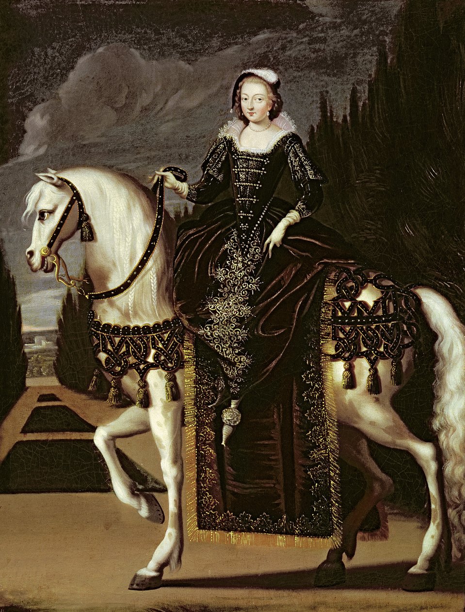 صورة الفروسية لماري دي ميديشي (1573-1642) بواسطة المدرسة الفرنسية