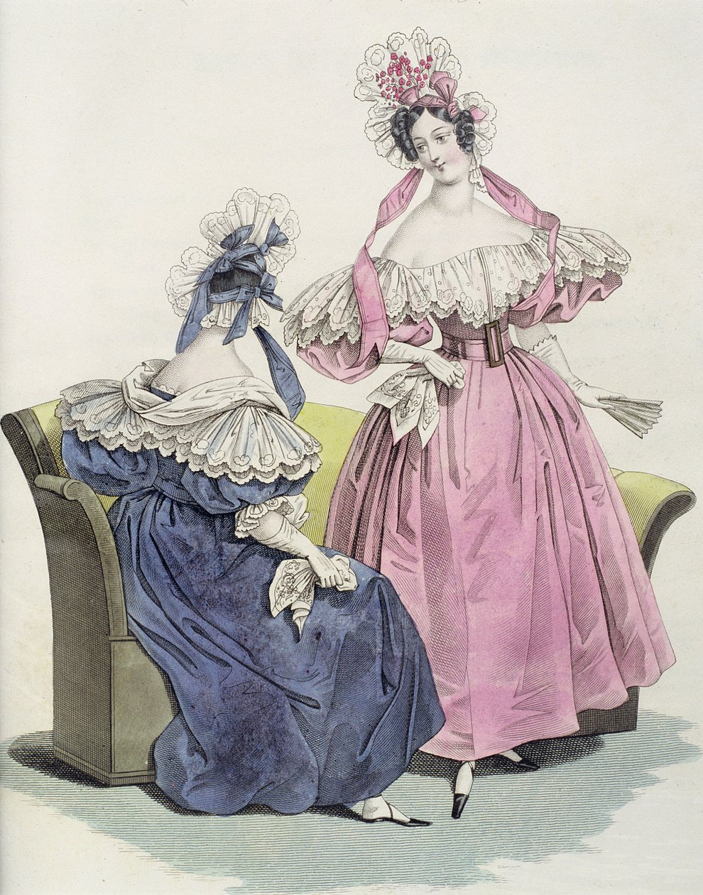لوحة الموضة من ، "Le Follet Courrier des Salons Modes" ، 1832 بواسطة المدرسة الفرنسية