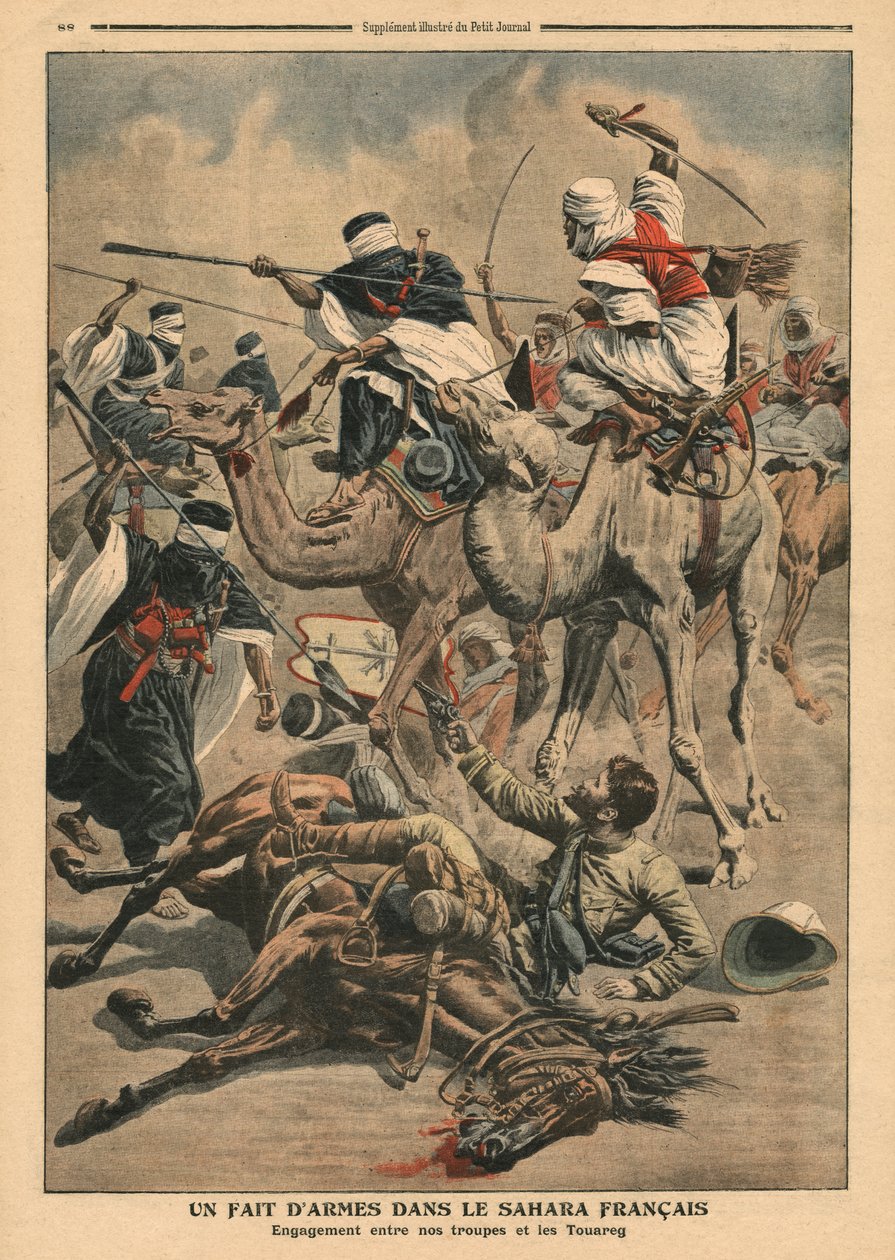 القوات الفرنسية في الصحراء ، توضيح من "لو بيتيت جورنال" ، ملحق إيلوستري ، 17 مارس 1907 بواسطة المدرسة الفرنسية