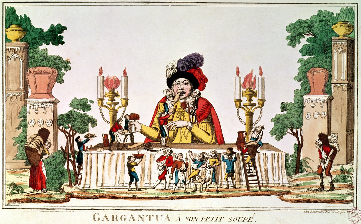 Gargantua في العشاء الصغير ، c.1800 بواسطة المدرسة الفرنسية