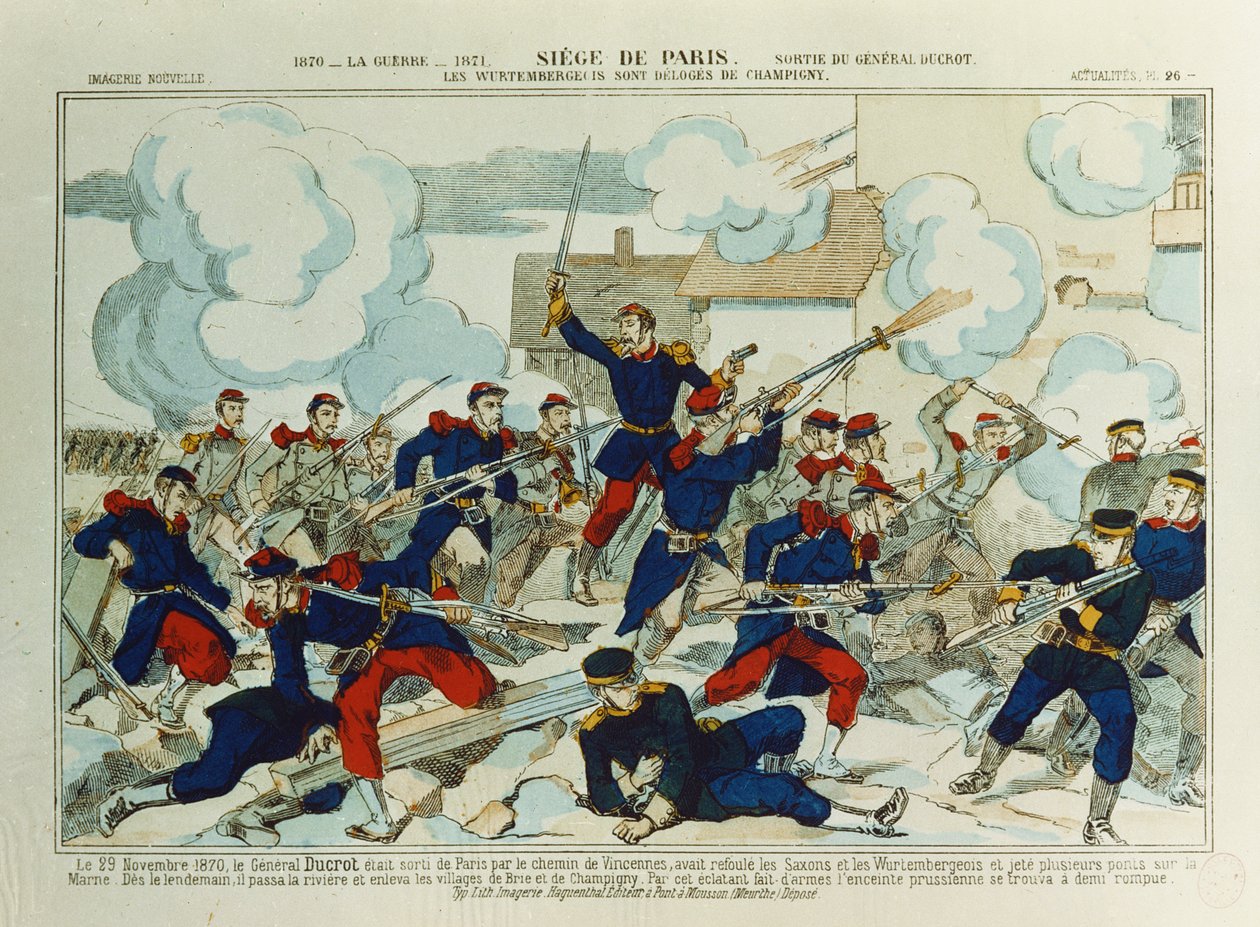 الجنرال دوكروت (1817-1882) في معركة تشامبيغني ، 29 يناير 1870 بواسطة المدرسة الفرنسية
