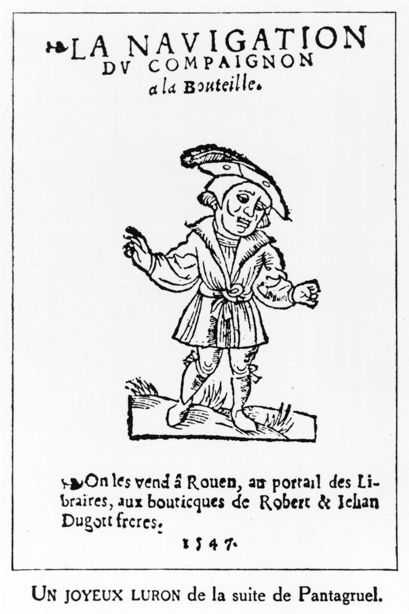 رسم توضيحي من فيلم "Pantagruel" للكاتب فرانسوا رابيليه (1494-1553) ، وهو استنساخ لطبعة عام 1547 بواسطة المدرسة الفرنسية