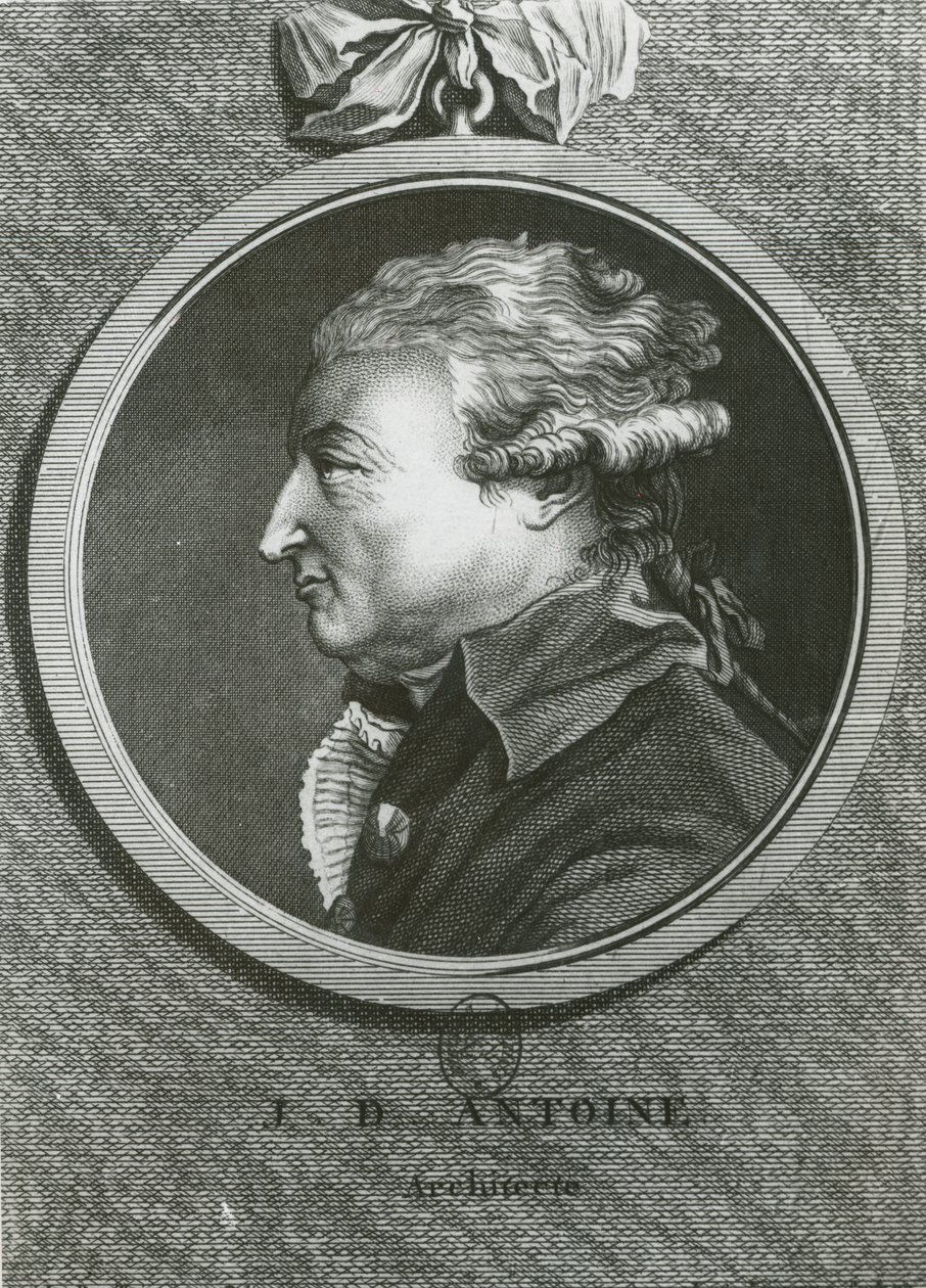 جان دينيس أنطوان (1733-1801) مهندس معماري ، نقش لويس سيمون لمبيرير (1728-1807) بواسطة المدرسة الفرنسية