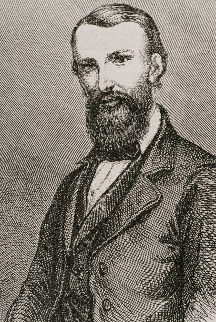 جون ويليام ويلز (1834-1861) ، مستكشف إنجليزي ، من "Le Tour du Monde" ، نُشر في باريس ، 1860 بواسطة المدرسة الفرنسية