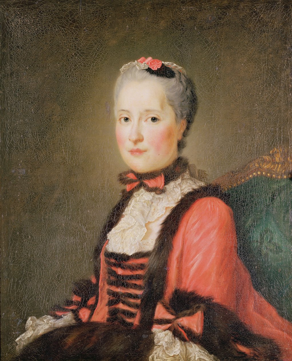 La Dauphine Marie-Josephe de Saxe (1731-67) المنسوبة إلى Jean Marc Nattier (1685-1766) أو Jean Baptiste Perroneau (1715-83) بواسطة المدرسة الفرنسية