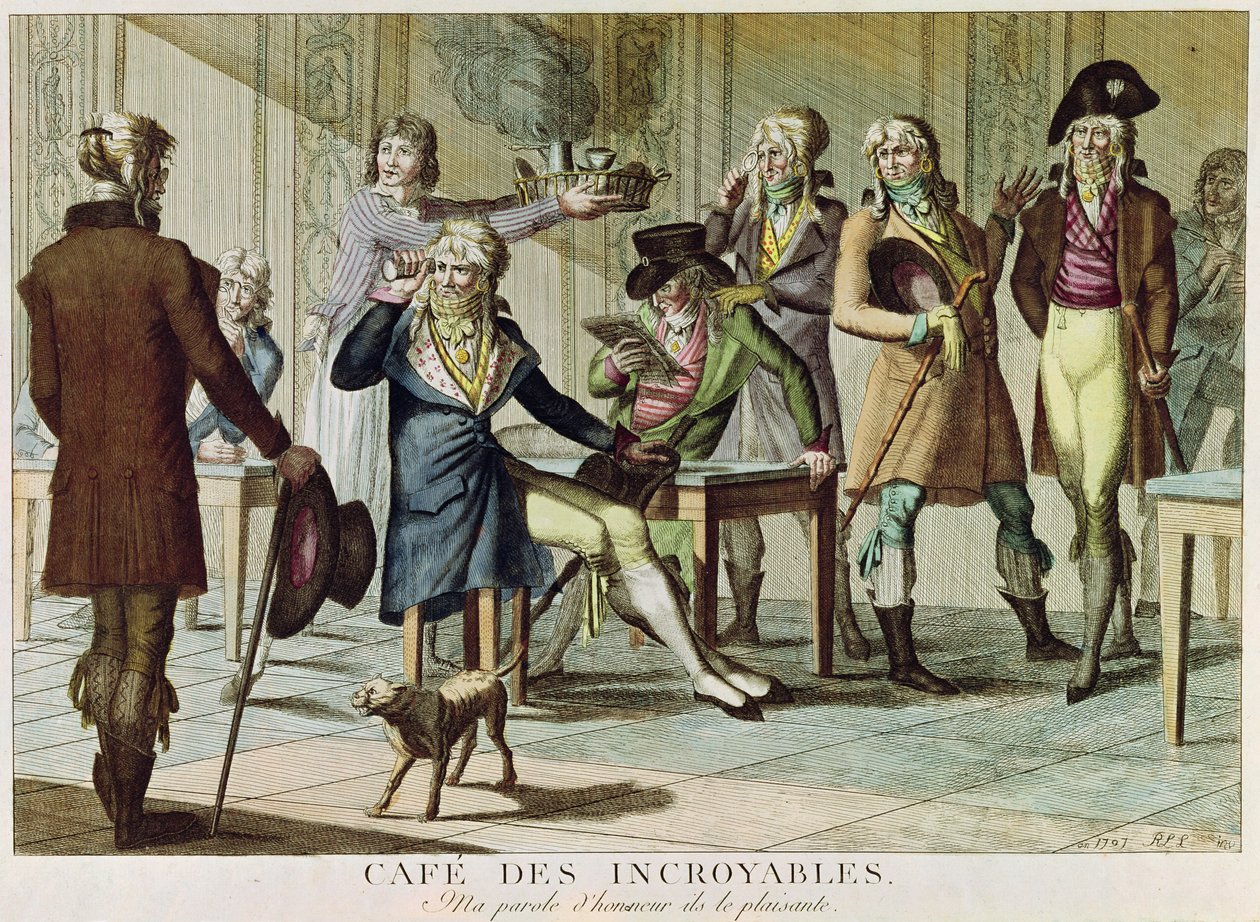 Le Cafe des Incroyables ، 1797 بواسطة المدرسة الفرنسية