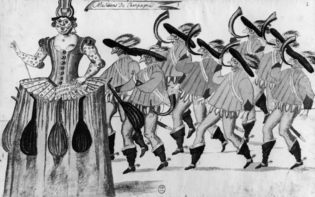 رقصت Les Fees des Forets de Saint Germain في متحف اللوفر ، 11 فبراير 1625 (قلم ومرحاض على ورق) بواسطة المدرسة الفرنسية