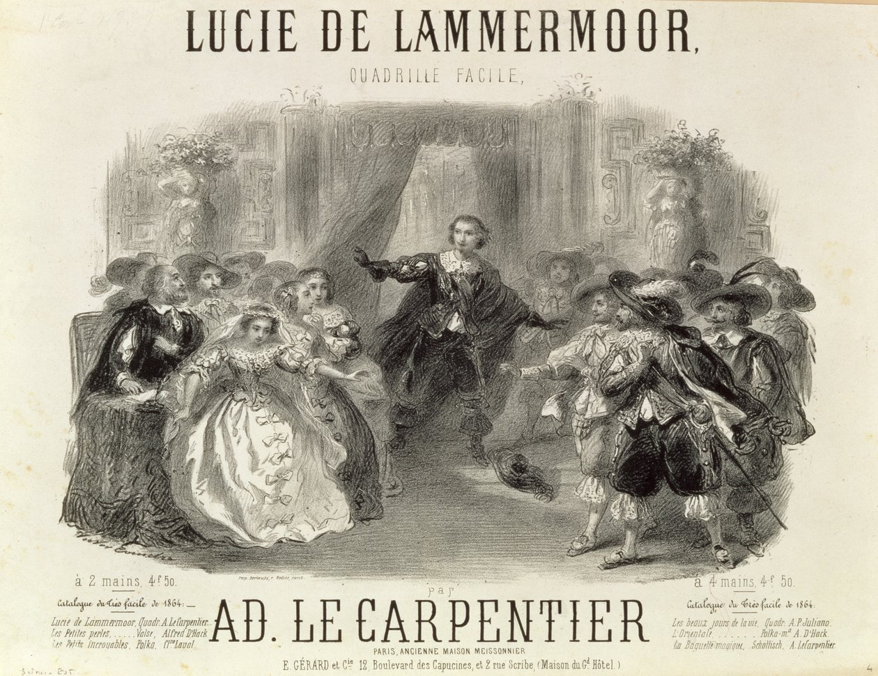 &39;Lucia de Lammermoor&39; أوبرا Domenico GM Donizetti (1797-1848) ، 1864 بواسطة المدرسة الفرنسية