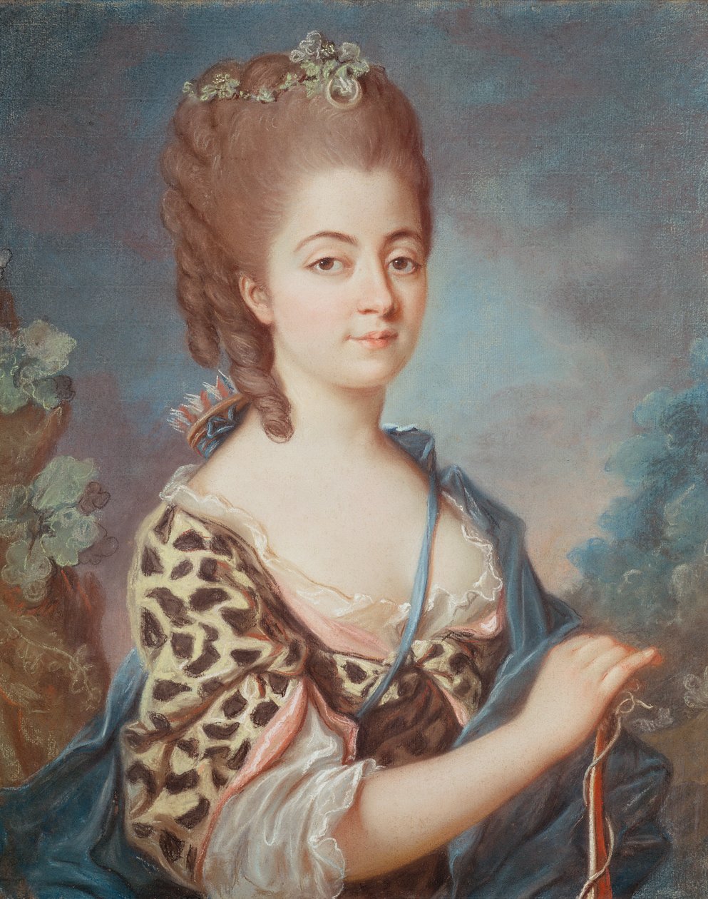 Madame Dupin de Francueil (1748-1821) nee Marie Aurore de Saxe (باستيل على ورق) بواسطة المدرسة الفرنسية