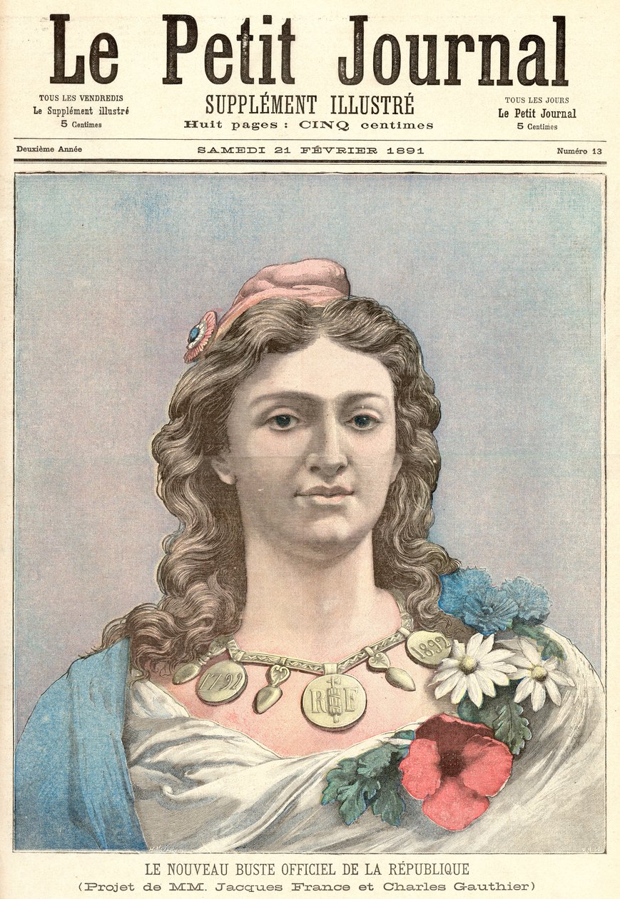 ماريان ، التمثيل الرسمي الجديد للجمهورية الفرنسية ، من "لو بيتيت جورنال" ، 21 فبراير 1891 بواسطة المدرسة الفرنسية